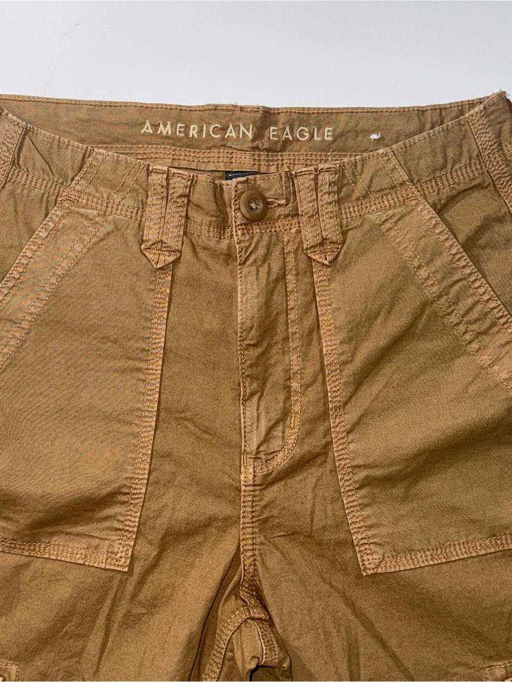 American Eagle Baggy Jogger Cargo Pants Brown Stretch Utility Pockets Size 4 NWT - Picture 4 of 10